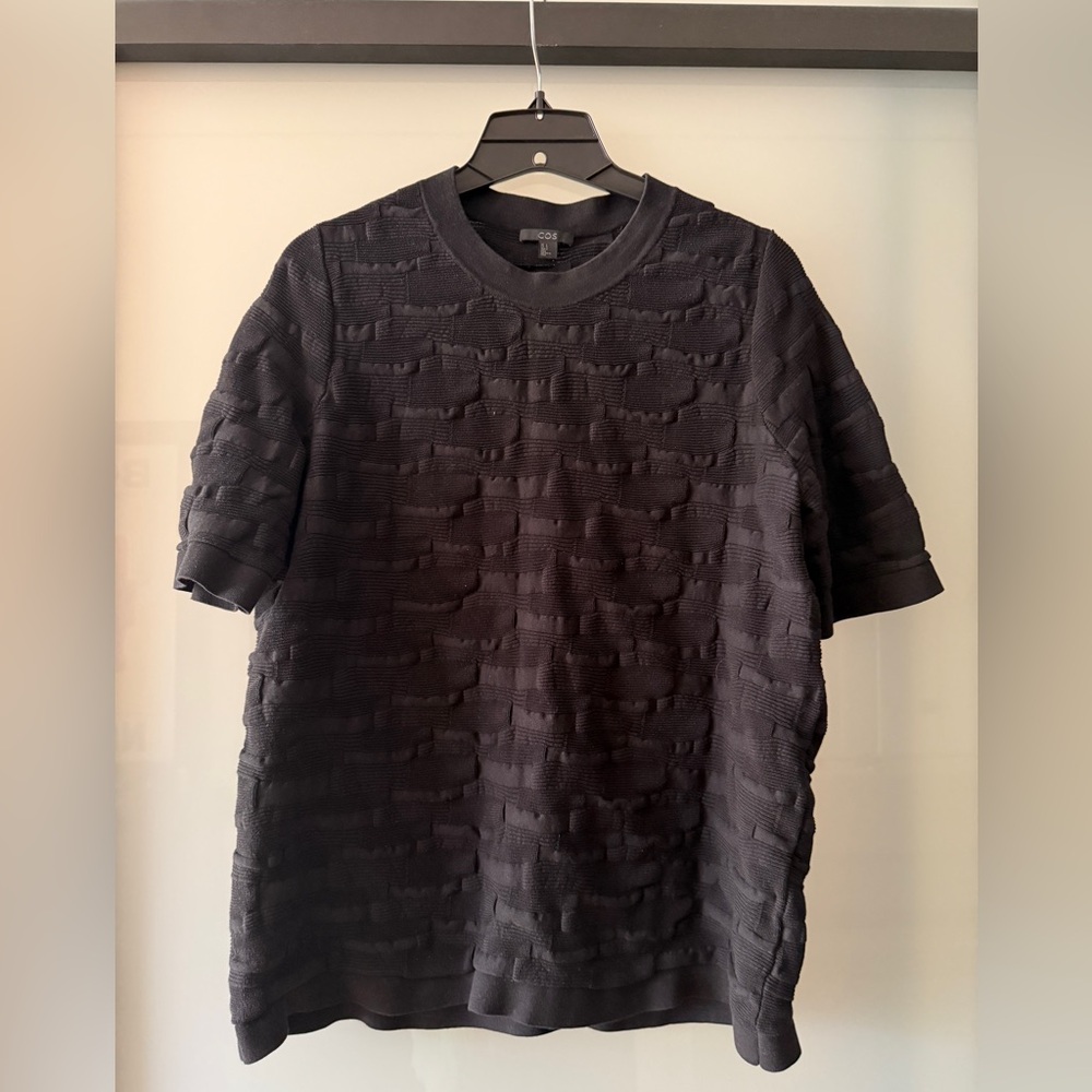 COS Textured Short Sleeve Knit Sweater